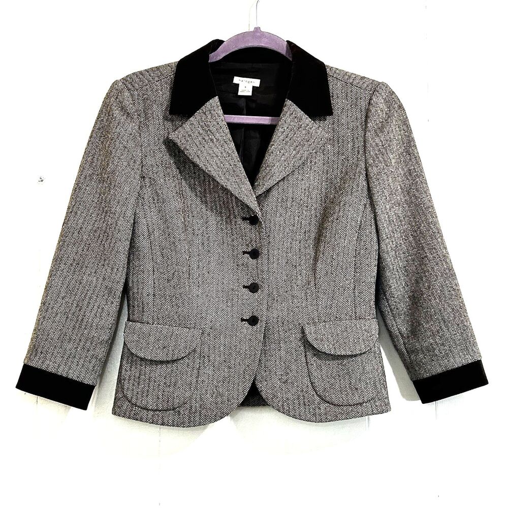 Halogen Women's Wool Blazer Size Small Brown Button Clouser Lined Jacket